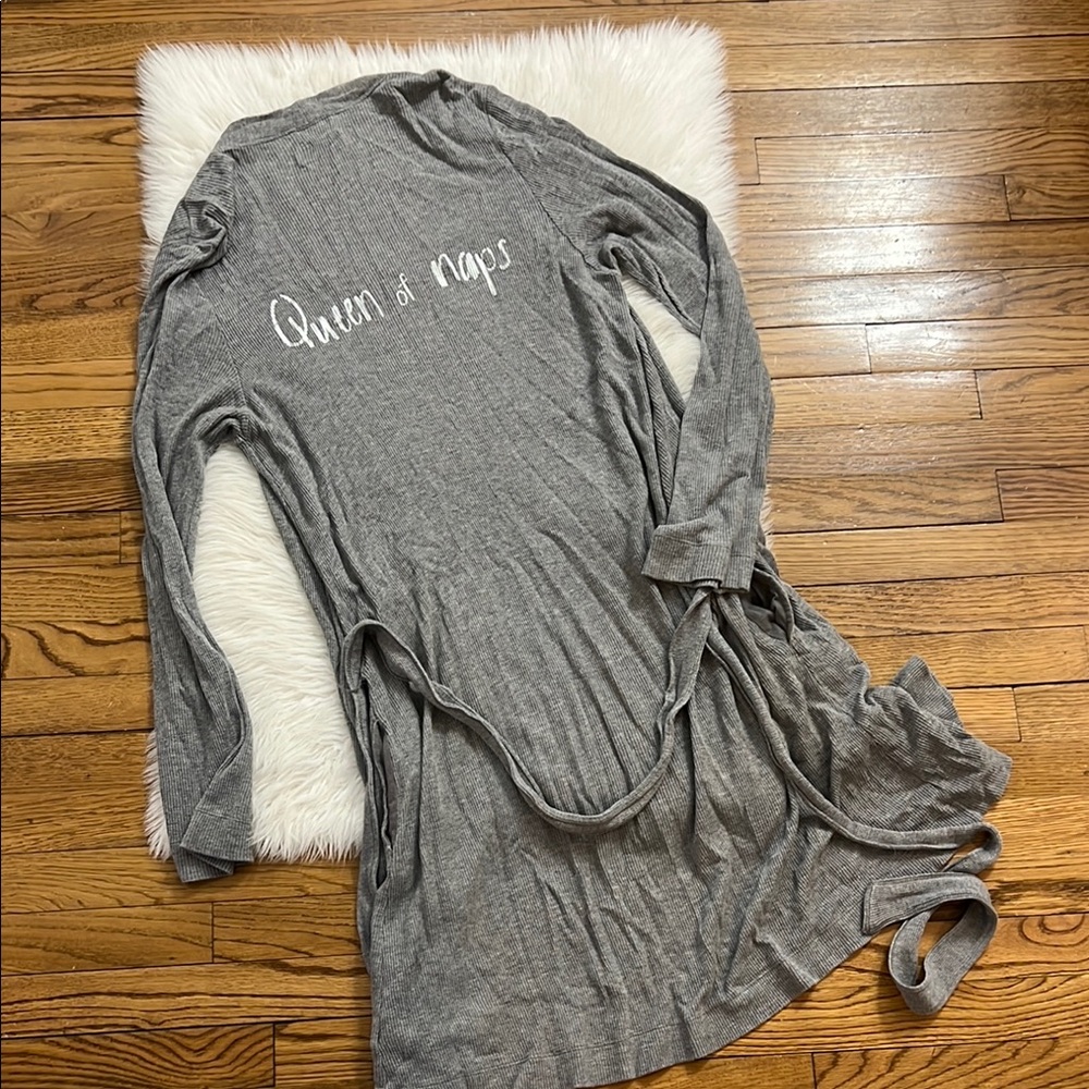 Aerie gray knee length super soft robe
